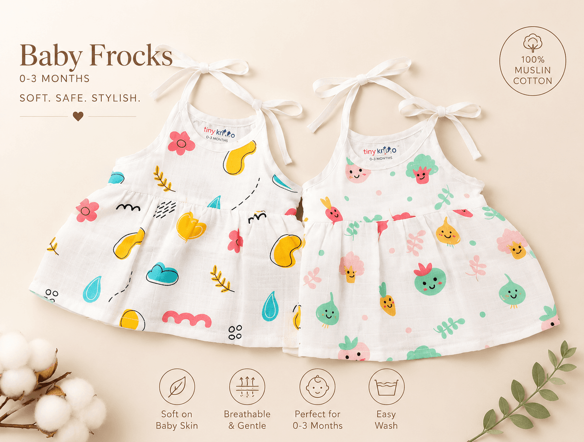 Muslin Cotton Knotty Frocks Pack of 2