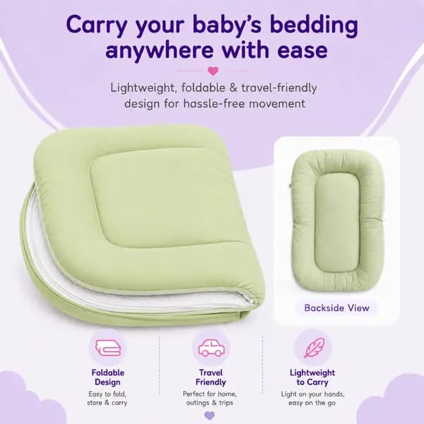 TinyKiddo Large Baby Bedding Set with Mosquito Net – Pure Cotton Comfort thumbnail 6